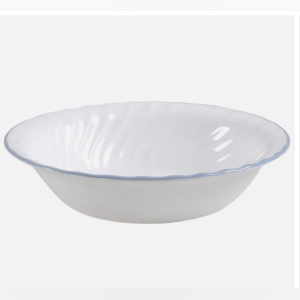 Corelle Impressions Pink Trio Soup Cereal Bowls Set of 3 Blue Rim
